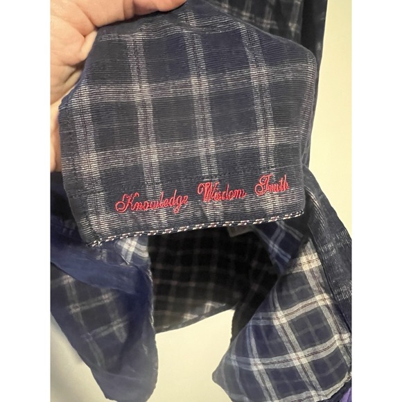 Robert Graham Mens Micro Corduroy Blue Plaid Shirt Sz XL Classic Fit Long Sleeve - Picture 5 of 8